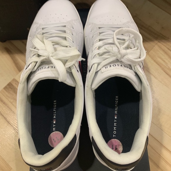 Tommy Hilfiger Men White Striped Shoes Size 11 - Picture 4 of 6